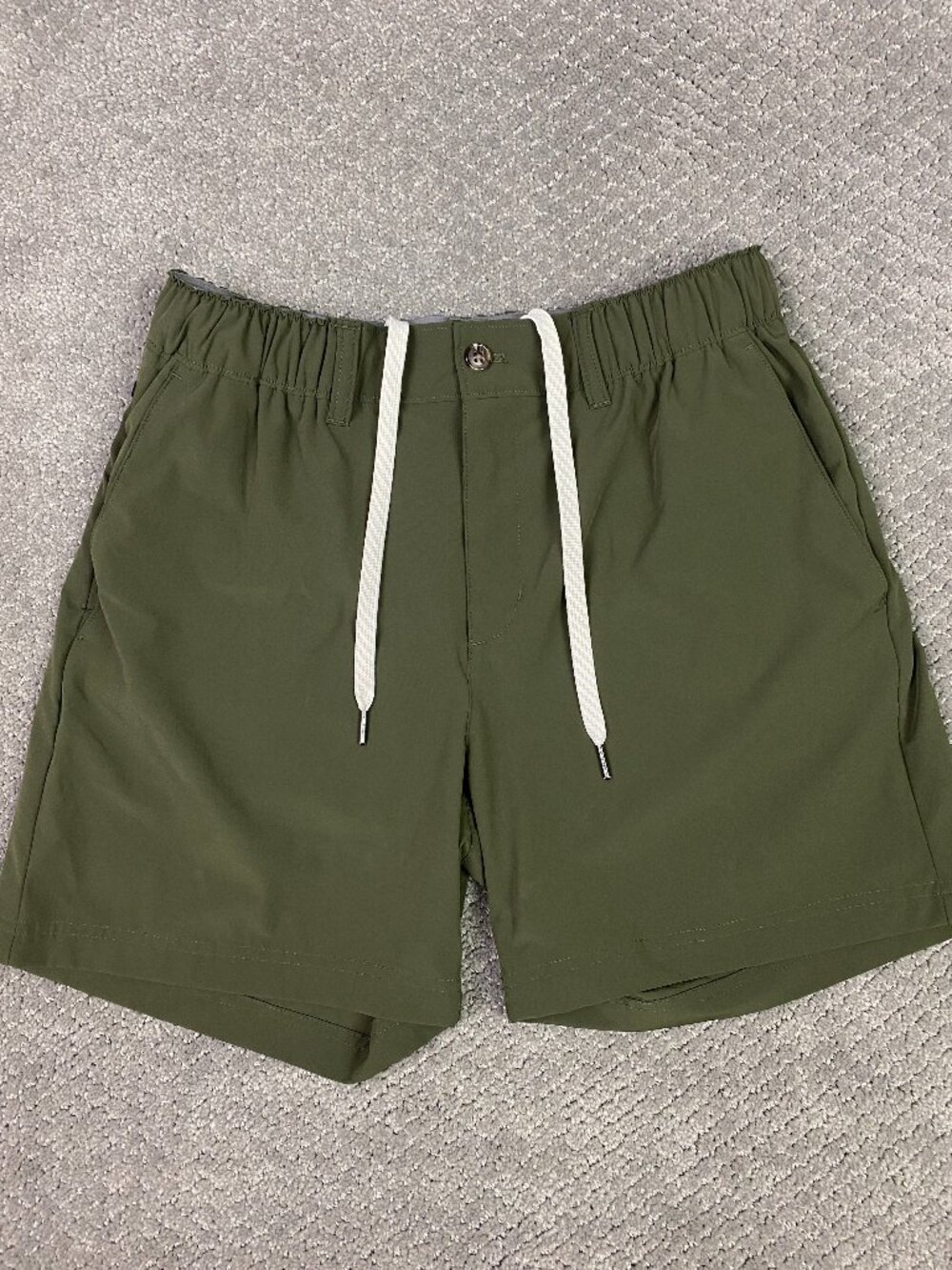 Wowie Shorts Men's Medium Olive Green Drawstrings Button Performance gym Hiking